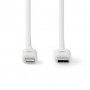 Lightning Câble | USB 2.0 | Apple Lightning à 8 broches | USB-C™ Mâle | 480 Mbps | Plaqué nickel | 1.00 m | Rond | PVC | Blanc |