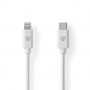 Lightning Câble | USB 2.0 | Apple Lightning à 8 broches | USB-C™ Mâle | 480 Mbps | Plaqué nickel | 2.00 m | Rond | PVC | Blanc |