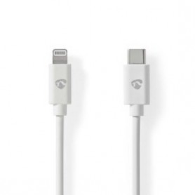 Lightning Câble | USB 2.0 | Apple Lightning à 8 broches | USB-C™ Mâle | 480 Mbps | Plaqué nickel | 2.00 m | Rond | PVC | Blanc |