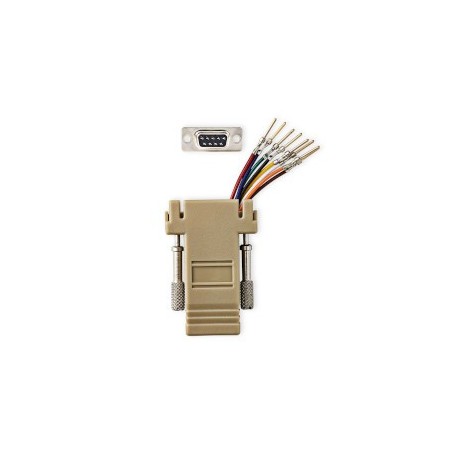 Adaptateur de série | Adaptateur | D-SUB 9-Pin Male | RJ45 Femelle | Plaqué nickel | Ivoire | Boîte