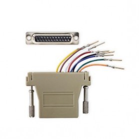 Adaptateur de série | Adaptateur | D-SUB 25-Pin Femelle | RJ45 Femelle | Plaqué nickel | Ivoire | Boîte