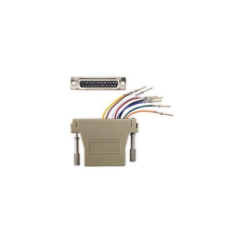 Adaptateur de série | Adaptateur | D-SUB 25-Pin Femelle | RJ45 Femelle | Plaqué nickel | Ivoire | Boîte