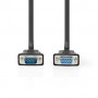 Câble VGA | VGA Mâle | VGA Femelle 15p | Plaqué nickel | Résolution maximale: 1280x800 | 5.00 m | Rond | ABS | Noir | Label