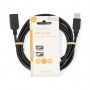 Câble USB | USB 2.0 | USB-A Mâle | USB-A Femelle | 480 Mbps | Plaqué nickel | 3.00 m | Rond | PVC | Noir | Label