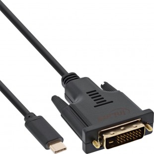 Câble d'affichage USB InLine®, USB Type-C mâle vers DVI mâle (mode alternatif DP), noir, 1 m