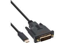 Câble d'affichage USB InLine®, USB Type-C mâle vers DVI mâle (mode alternatif DP), noir, 1 m