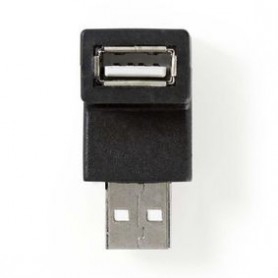 Adaptateur USB-A | USB 2.0 | USB-A Mâle | USB-A Femelle | 480 Mbps | Rond | Plaqué nickel | PVC | Noir | Boîte