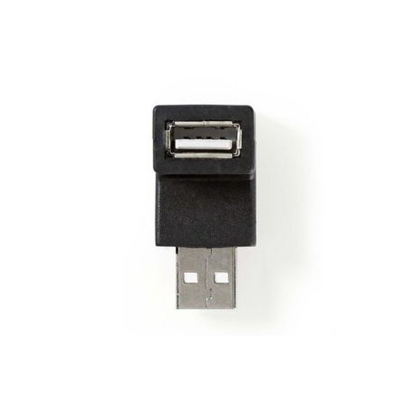 Adaptateur USB-A | USB 2.0 | USB-A Mâle | USB-A Femelle | 480 Mbps | Rond | Plaqué nickel | PVC | Noir | Boîte
