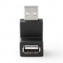 Adaptateur USB-A | USB 2.0 | USB-A Mâle | USB-A Femelle | 480 Mbps | Rond | Plaqué nickel | PVC | Noir | Boîte