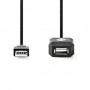 Câble USB actif | USB 2.0 | USB-A Mâle | USB-A Femelle | 480 Mbps | 5.00 m | Rond | Plaqué nickel | PVC | Cuivre | Label