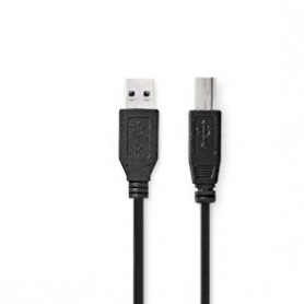 Câble USB | USB 3.2 Gen 1 | USB-A Mâle | USB-B Mâle | 5 Gbps | Plaqué nickel | 2.00 m | Rond | PVC | Noir | Boîte