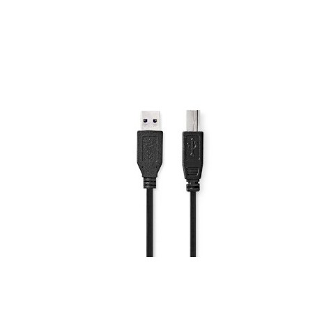 Câble USB | USB 3.2 Gen 1 | USB-A Mâle | USB-B Mâle | 5 Gbps | Plaqué nickel | 2.00 m | Rond | PVC | Noir | Boîte