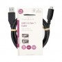 Câble USB | USB 3.2 Gen 1 | USB-A Mâle | USB Micro-B mâle | 5 Gbps | Plaqué nickel | 1.00 m | Rond | PVC | Bleu | Label
