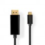 Adaptateur USB-C™ | USB 3.2 Gen 1 | USB-C™ Mâle | DisplayPort Mâle | 4K@60Hz | 2.00 m | Rond | Plaqué or | PVC | Noir | Label
