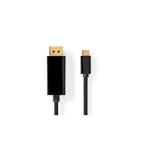 Adaptateur USB-C™ | USB 3.2 Gen 1 | USB-C™ Mâle | DisplayPort Mâle | 4K@60Hz | 2.00 m | Rond | Plaqué or | PVC | Noir | Label