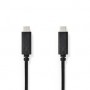 Câble USB | USB 3.2 Gen 1 | USB-C™ Mâle | USB-C™ Mâle | 60 W | 4K@60Hz | 5 Gbps | Plaqué nickel | 3.00 m | Rond | PVC | Noir | B