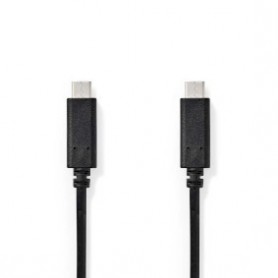 Câble USB | USB 3.2 Gen 1 | USB-C™ Mâle | USB-C™ Mâle | 60 W | 4K@60Hz | 5 Gbps | Plaqué nickel | 3.00 m | Rond | PVC | Noir | B