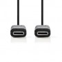 Câble USB | USB 3.2 Gen 1 | USB-C™ Mâle | USB-C™ Mâle | 60 W | 4K@60Hz | 5 Gbps | Plaqué nickel | 3.00 m | Rond | PVC | Noir | B