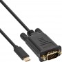 Câble d'affichage USB InLine®, USB Type-C mâle à VGA mâle (mode alternatif DP), noir, 1 m