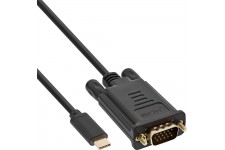 Câble d'affichage USB InLine®, USB Type-C mâle à VGA mâle (mode alternatif DP), noir, 1 m