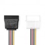 Câble d\'alimentation interne | Molex Male | SATA 15 broches femelle | Plaqué or | 0.15 m | Rond | PVC | Multicolore | Boîte