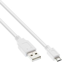 Câble InLine® Micro USB 2.0 USB Type A mâle à Micro B mâle blanc 2 m