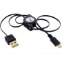 Câble rétractable InLine® Micro USB 2.0 USB A à Micro-B noir / or 0,75m