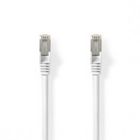 Câble réseau Cat 8.1 | S/FTP | RJ45 Male | RJ45 Male | 5.00 m | Rond | LSZH | Blanc | Label