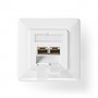 Boîte murale réseau | Dans le mur | 2-Port port(s) | CAT7 | Droit | Femelle | Plaqué or | PVC | Ivoire | Boîte