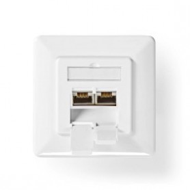 Boîte murale réseau | Dans le mur | 2-Port port(s) | CAT7 | Droit | Femelle | Plaqué or | PVC | Ivoire | Boîte