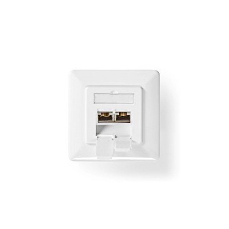 Boîte murale réseau | Dans le mur | 2-Port port(s) | CAT7 | Droit | Femelle | Plaqué or | PVC | Ivoire | Boîte