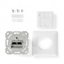 Boîte murale réseau | Dans le mur | 2-Port port(s) | CAT7 | Droit | Femelle | Plaqué or | PVC | Ivoire | Boîte