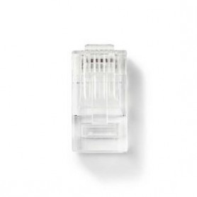 Connecteur RJ45 | RJ45 Pass Through | Solide UTP CAT5 | Droit | Plaqué or | 10 pièces | PVC | Transparent | Boîte