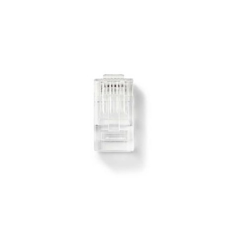 Connecteur RJ45 | RJ45 Pass Through | Solide UTP CAT5 | Droit | Plaqué or | 10 pièces | PVC | Transparent | Boîte