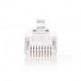 Connecteur RJ45 | RJ45 Pass Through | Solide UTP CAT5 | Droit | Plaqué or | 10 pièces | PVC | Transparent | Boîte