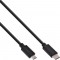 Câble InLine® USB 2.0, type C mâle à Micro-B mâle, noir, 0,5 m