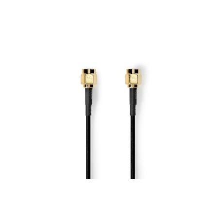 Câble d\'antenne | SMA Mâle | SMA Mâle | Plaqué or | 50 Ohm | Blindé simple | 2.00 m | Rond | PVC | Noir | Label