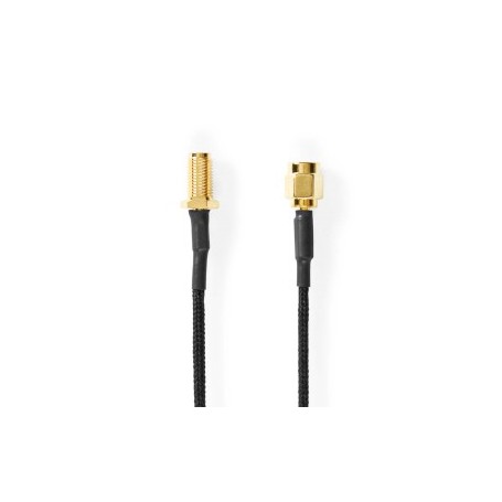 Câble d\'antenne | SMA femelle | SMA Mâle | Plaqué or | 50 Ohm | Blindé simple | 0.50 m | Rond | Tressé | Noir | Boîte