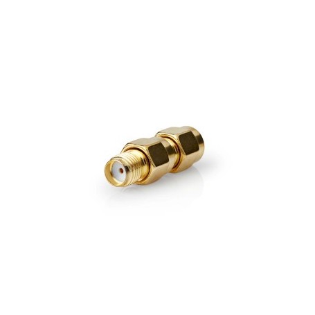 Adaptateur SMA | Polarité inversée SMA Mâle | SMA femelle | Plaqué or | 50 Ohm | Droit | Cuivre | Or | 2 pièces | Boîte