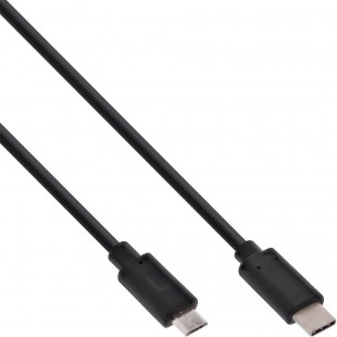 Câble USB 2.0 InLine®, type C mâle à Micro-B mâle, noir, 1 m