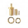 Prise Péritel | Droit | Femelle | Plaqué or | 50 Ohm | Ondulation | Diamètre d\'entrée de câble: 2.55 mm | Métal | Or | 2 pièces