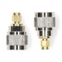 Adaptateur SMA | SMA Mâle | N Mâle | Plaqué or | 50 Ohm | Droit | Cuivre | Argent / Or | 2 pièces | Boîte