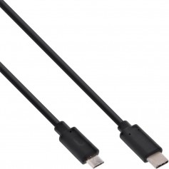 Câble USB 2.0 InLine®, type C mâle à Micro-B mâle, noir, 2 m