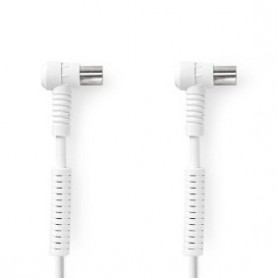 Câble Coax | IEC (Coax) Mâle | IEC (Coax) Femelle | Plaqué nickel | 120 dB | 75 Ohm | Quad blindé | 3.00 m | Rond | PVC | Blanc 