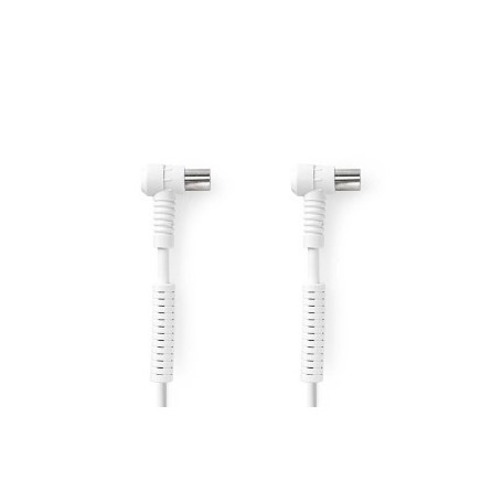Câble Coax | IEC (Coax) Mâle | IEC (Coax) Femelle | Plaqué nickel | 120 dB | 75 Ohm | Quad blindé | 3.00 m | Rond | PVC | Blanc 
