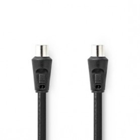 Câble Coax | IEC (Coax) Mâle | IEC (Coax) Mâle | Plaqué nickel | 90 dB | 75 Ohm | Double blindage | 1.50 m | Rond | PVC | Noir |