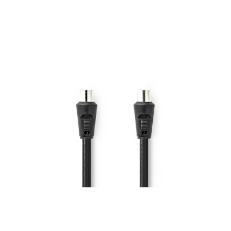 Câble Coax | IEC (Coax) Mâle | IEC (Coax) Mâle | Plaqué nickel | 90 dB | 75 Ohm | Double blindage | 1.50 m | Rond | PVC | Noir |