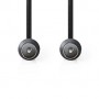 Câble Coax | IEC (Coax) Mâle | IEC (Coax) Mâle | Plaqué nickel | 90 dB | 75 Ohm | Double blindage | 1.50 m | Rond | PVC | Noir |