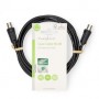 Câble Coax | IEC (Coax) Mâle | IEC (Coax) Mâle | Plaqué nickel | 90 dB | 75 Ohm | Double blindage | 1.50 m | Rond | PVC | Noir |