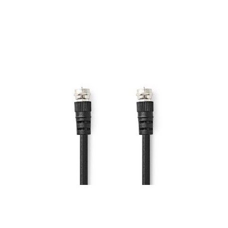 Câble d\'antenne et de satellite | F Mâle | F Mâle | Plaqué nickel | 75 Ohm | Double blindage | 1.50 m | Rond | PVC | Noir | Lab
